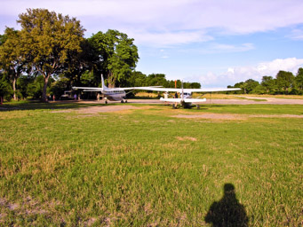 Start zum Flug übers Okavango Delta